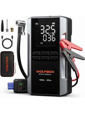 Portable Jump Starter & Air Compressor 4000A, 160PSI Tire Inflator, LED Light